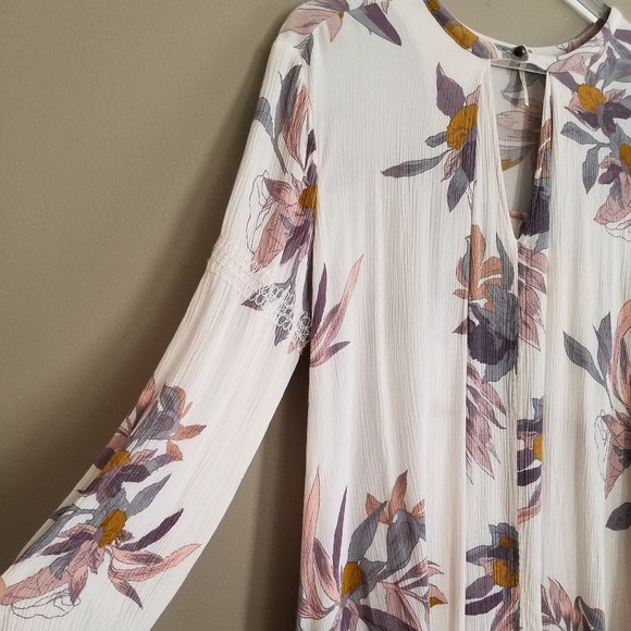 Free People Floral Tunic Top Dress Long Sleeve - Picture 10 of 12